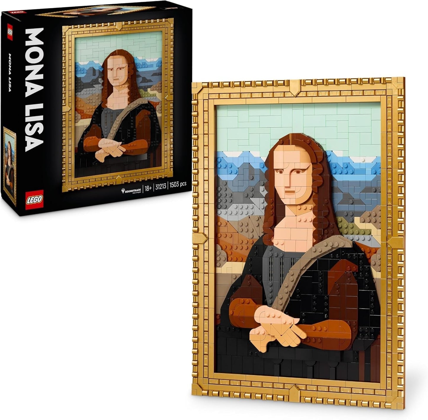 LEGO Art Mona Lisa, set voor volwassenen, Leonardo Da Vinci schilderij om op te hangen, creatieve activiteit voor mannen en vrouwen, cadeau voor kunstliefhebbers, Italiaanse renaissancekunst 31213 Bouwsets Bekijk de LEGO-Store standaardtitel