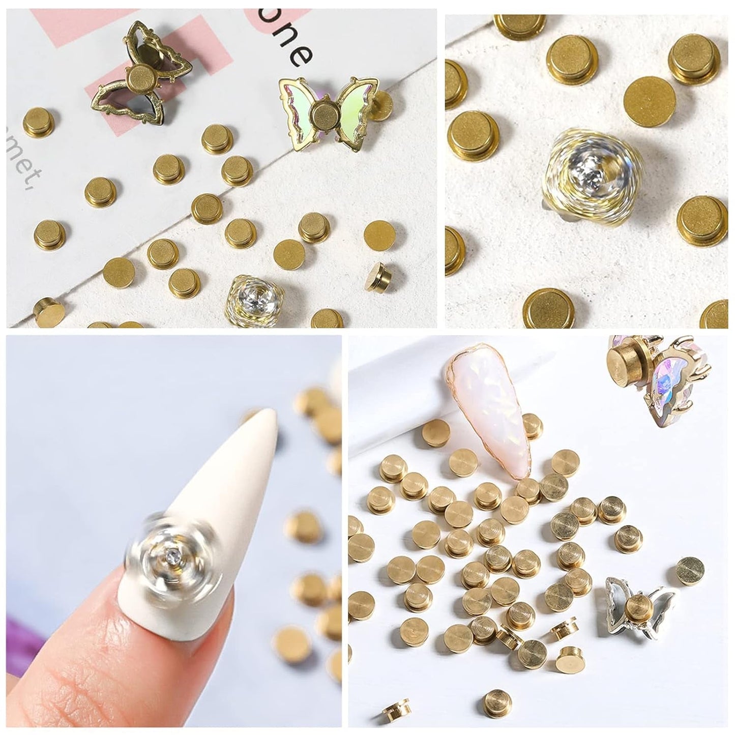 Nail Art Roterende Charme, 20 Stück Spinning Nail Charms Nagel Roterende Lager voor Nail Art Design DIY Crafting Schmuck Zubehör