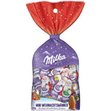 Milka Mini Santas – Alpenmelkmix, melkroom en hazelnoten in feestelijke individuele verpakking – 120g