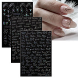 Jmeowio Nagelsticker Aurora Geometrisch 12 Blatt Nail Art Sticker Selbstklebend Nagelaufkleber Bunt Decoratie Nageldesign Zubehör