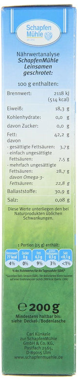 Schapfen Molen Gemalen Lijnzaad 200g Pak (Pak van 10)
