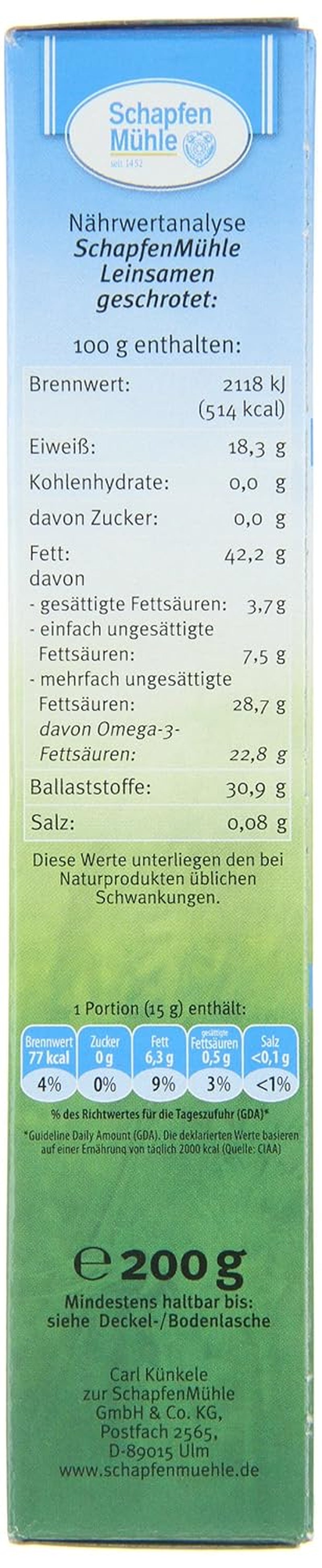 Schapfen Molen Gemalen Lijnzaad 200g Pak (Pak van 10)
