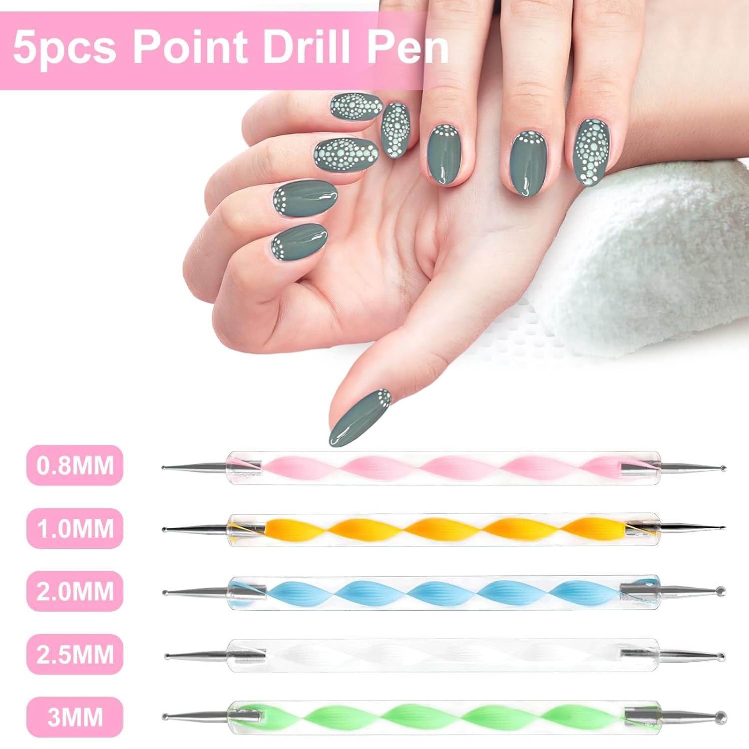 53 Blätter Nagelsticker, Nail Art Pinsel en decoratieset, 15 PCS Pinsel, 5 PCS Dotted Pennen, Strasssteine, Blattgold voor Nagelkunst, Nagel Pailletten, Nagelkunstwerkzeuge en decoratiesets