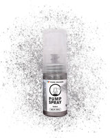 Eetbare glitter food spray NEW SILVER SHIMMERING 5G pomp met metallic poeder voor snelle en effectieve decoratie van taarten, crèmes, gelei, pralines, chocolade en suikerdecoraties