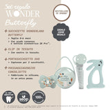 Suavinex cadeauset voor pasgeborenen. 4-delige set bestaande uit: Fysiologische SX Pro fopspeen voor baby's 0-6 maanden + speenhouder + Duo speenhoesje + siliconen bijtring. Wonderland, beige
