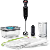 Bosch Stabmixer Ergomixx MS6CB61V1, Vakuum-Funktion, Edelstahl-Mixfuß, Mix- Und Messbecher, Vakuum-Pumpe, Vakuum-Beutel, Vakuum-Frischhaltedose, 12 Stufen plus Turbo, 1000 W, Zwart/Anthraziet Keuken Naty Shop