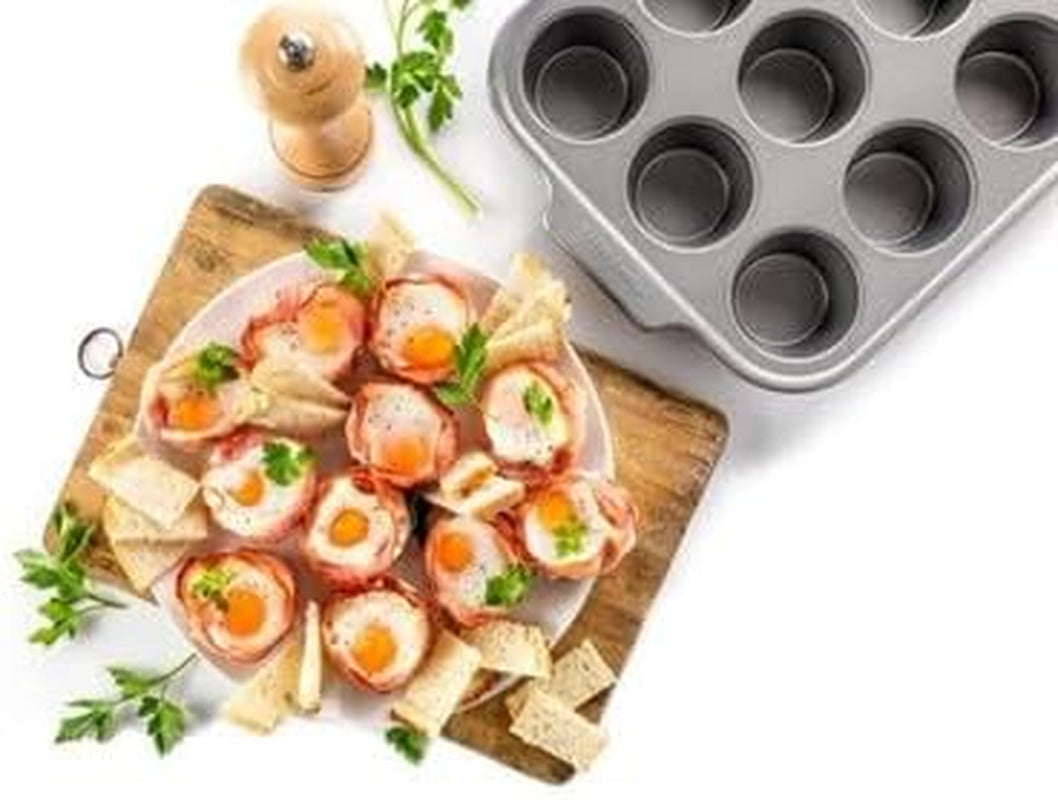 Kitchenaid Gealuminiseerd Stalen Bakvormen Muffinbak Antiaanbaklaag Ovenbestendig Vaatwasmachinebestendig Grijs Naty Shop Bakpannen & Dienbladen