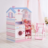 Olivia'S Little World Teamson Kids 18 inch babypoppen Houten poppenhuis Dubbelzijdig kinderkamer TD-11460W Poppenhuizen Naty Shop