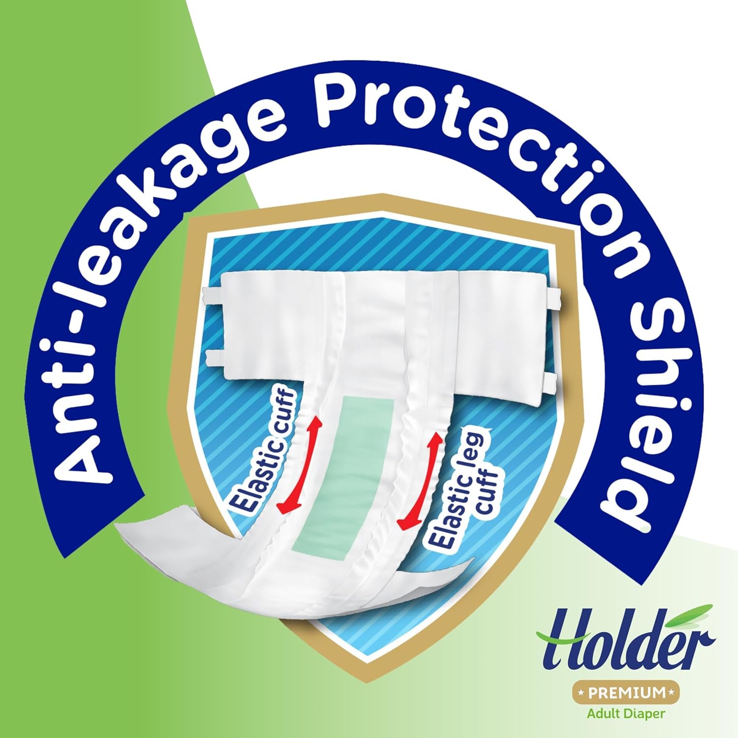 Wegwerpluiers voor volwassenen, unisex, waterdicht, absorberend, elastisch, zijkant, ademend, superabsorberend, dubbellaags, vochtindicator, 5-sterren dermatologische bescherming, medium