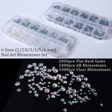 ANGNYA 4000 Stück Strasssteine ​​​​Nägel Nail Art Strasssteine ​​​​Dekorationen Nagelsteine ​​​​Für Nail Art Zubehör en Klare Kristall Strasssteine ​​​​Handwerk Mit Pick up Pinzette en Strass Picker Dotting Pen…