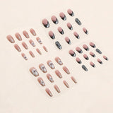 Kunstnagels Natuurlijke glitter Korte druk op acryl Zelfklevende glitternagels voor dames Meisjes Nagelkunstaccessoires 48 stuks
