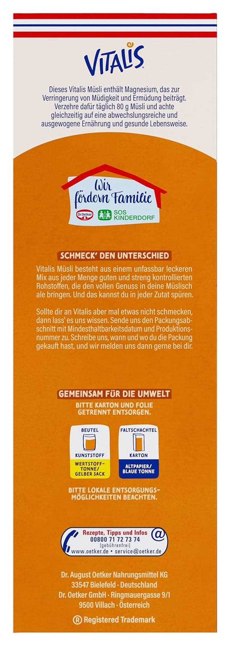 Dr. Oetker Vitalis Crunchy Honeys: Honing Crunchy Muesli voor ontbijt en snacks, 5-pack (5 x 600 g)