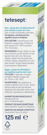 Tetesept Kids Cold Time Bath - kinderbadadditief voor het koude seizoen met 4 essentiële oliën, ontspanning en opwarming, 125 ml Naty Shop