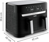 Tefal Dual Easy Fry Heteluchtfriteuse met twee kamers, inhoud 5,2/3,1 liter, twee onafhankelijke laden, 7 programma's Huishoudelijke apparaten Naty Shop