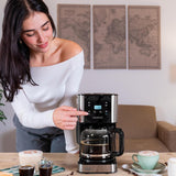 Espresso met filter Cecotec Coffee 66 Drop and Touch, vermogen 950 W, 1,5 L, 12 kopjes, touchscreen, glazen karaf, 24-uurs timer, 6 schakelaars, herbruikbaar gaasfilter