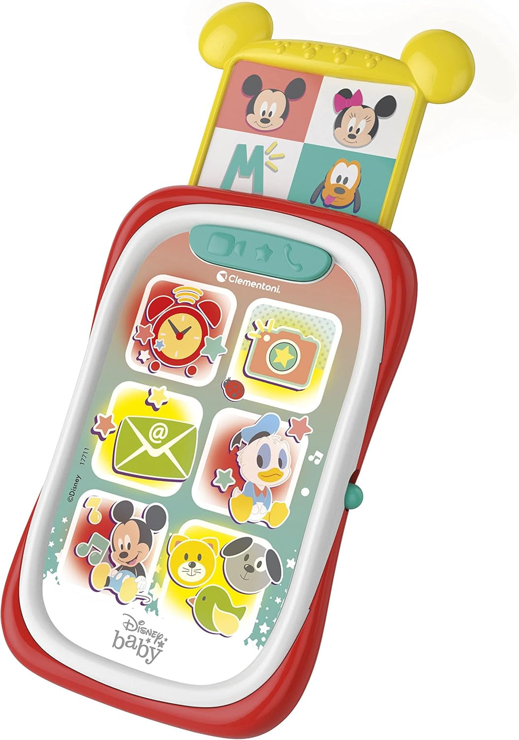 Clementoni 17711 Disney Baby Baby Mickey Smartphone, mobiele telefoon voor kinderen met licht- en geluidseffecten, interactief speelgoed voor kinderen van 9-36 maanden, M, veelkleurig Bebe Toys Naty Shop