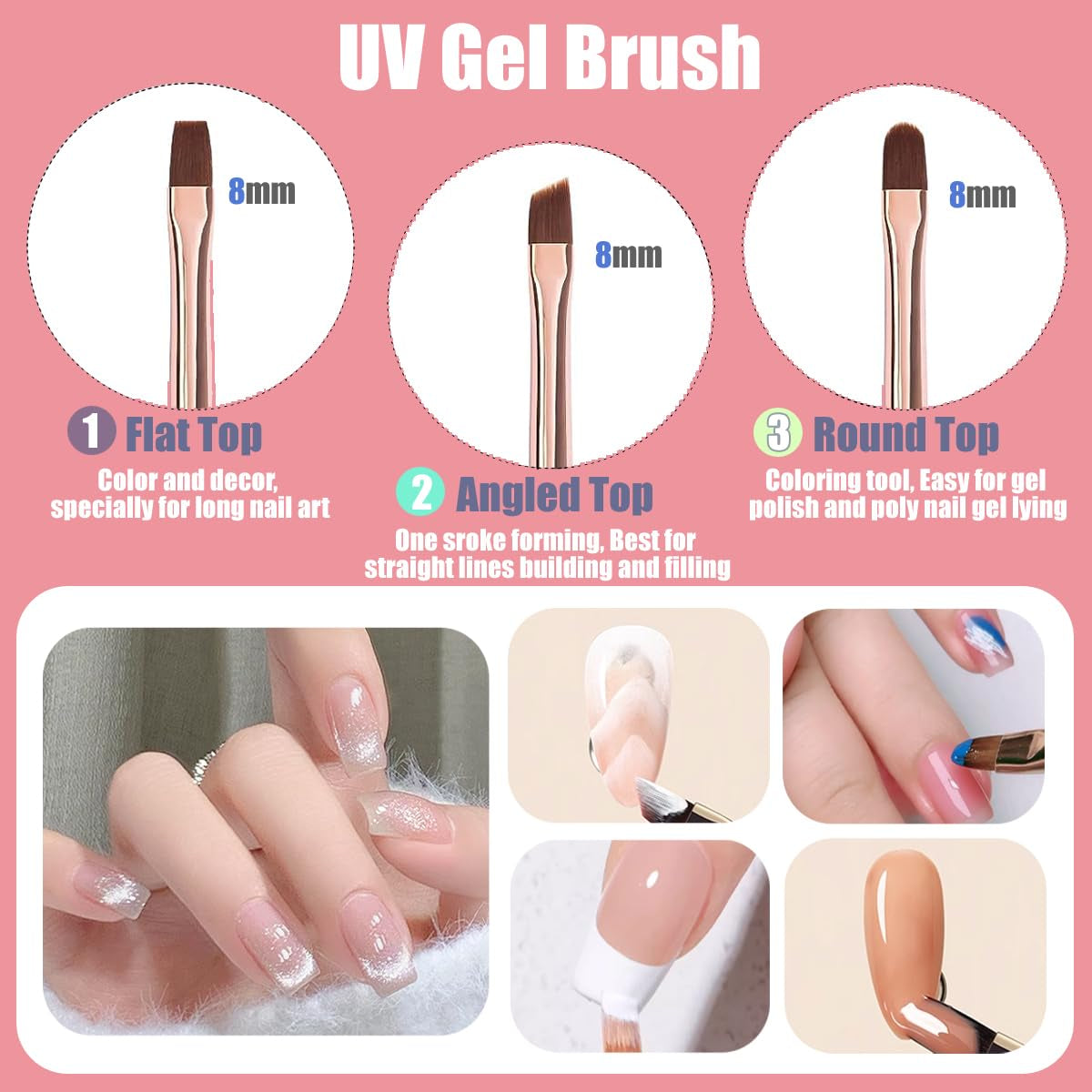 10 Stück Nail-Art-Pinsel, Nagel-Gel-Nagellack-Malpinsel, Zeichenstift, Nagel-Liner-Pinsel en Nagel-Dotting-Stift voor Gel-Nagellack, DIY, Maniküre, Salon Zu Hause