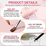 Polygel Straightening Solution, Polygel Slip Solution nagelkit, Straightening Solution 75 ml, inclusief 5 nageltipclips, 3 nagelborstels, 1 kristallen beker, 100 reinigingsvellen