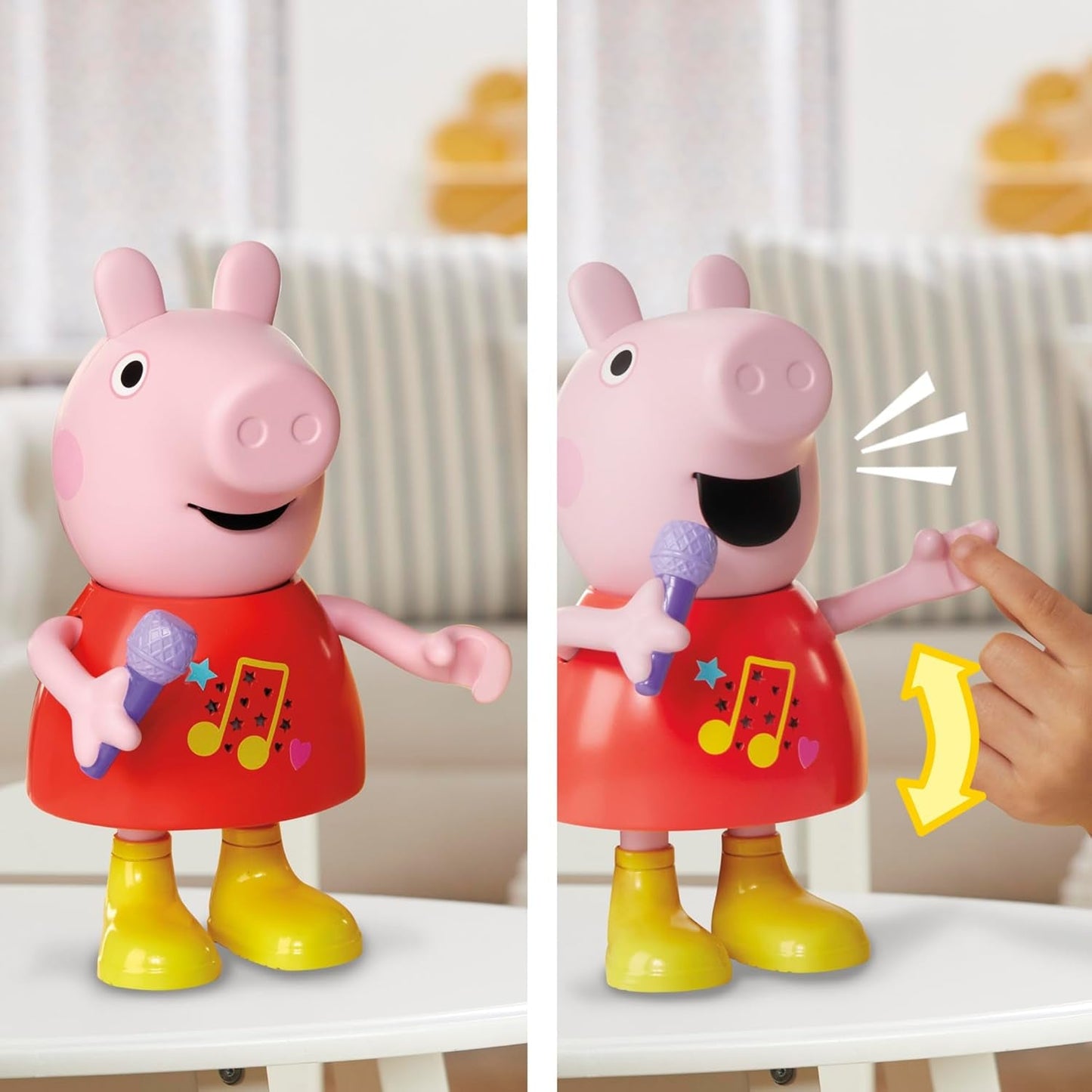 Peppa Pig pop, pratend en zingend, roze, 20 cm