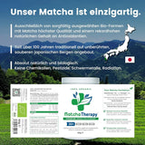 Matchatherapie 30+ | Biologische Matcha-theepoeder | 60 gram | Met een geverifieerd gehalte van minimaal 30 mg/g catechine EGCG | Ondersteunt het immuunsysteem en het energieniveau | Ceremoniële kwaliteit | Groene thee uit Japan
