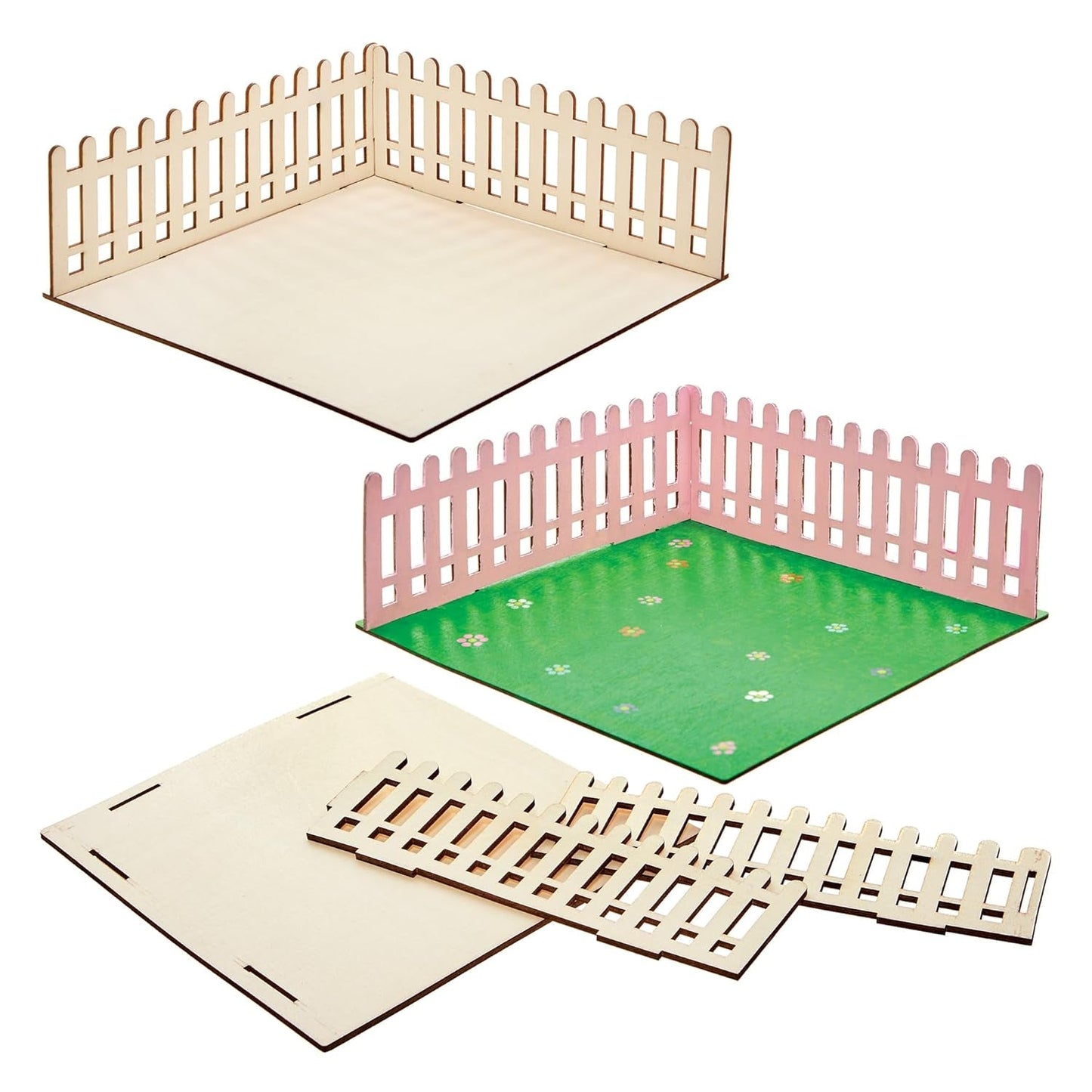 Baker Ross FN256 Mini Houten Tuinpoppenhuis - 1 Pack Kinderpoppenhuisset Knutselset