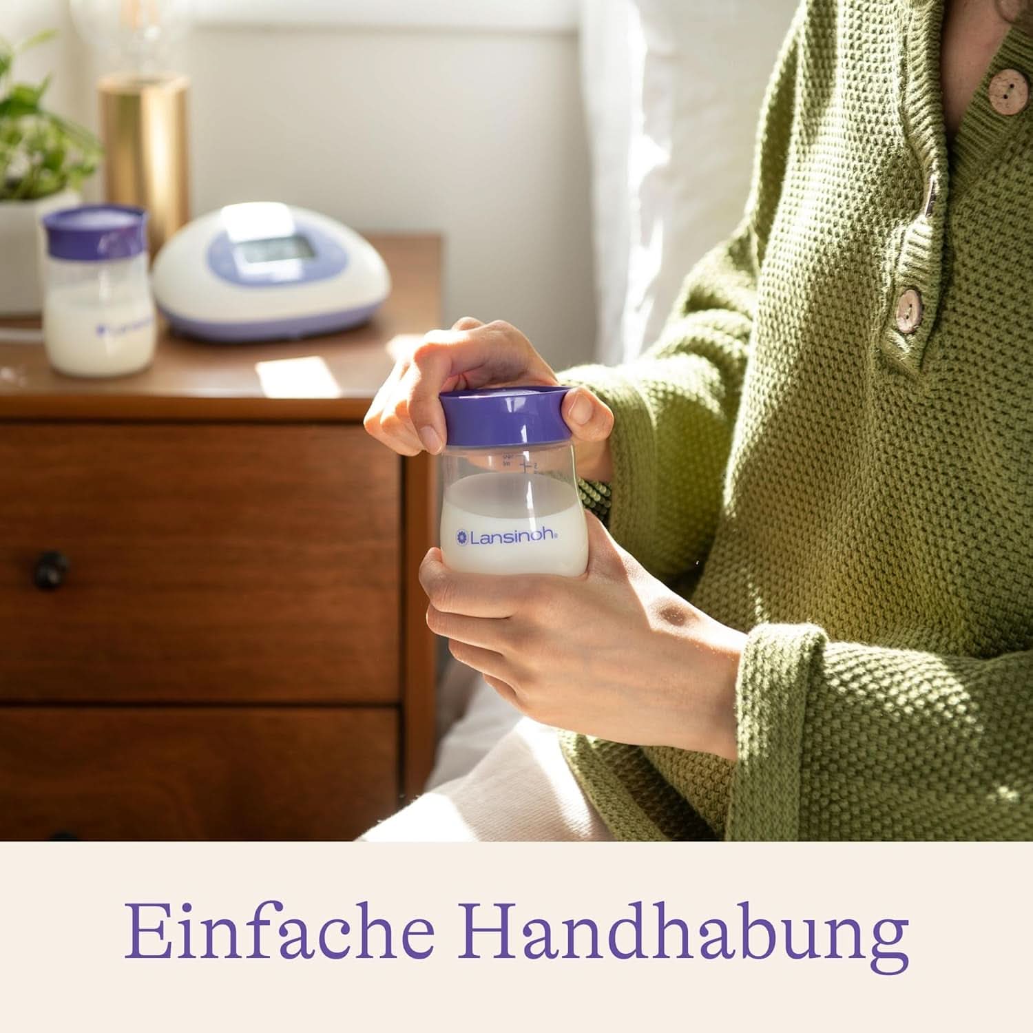 Lansinoh Muttermilchflaschen, 4 X 160 Ml - Zur Sicheren Muttermilch Austellungen - Neues Kompaktes Design Für Verbesserte Stabilität - Mit Stapelbarem Deckel Accessoires Voeding en borstvoeding Bebe Naty Shop