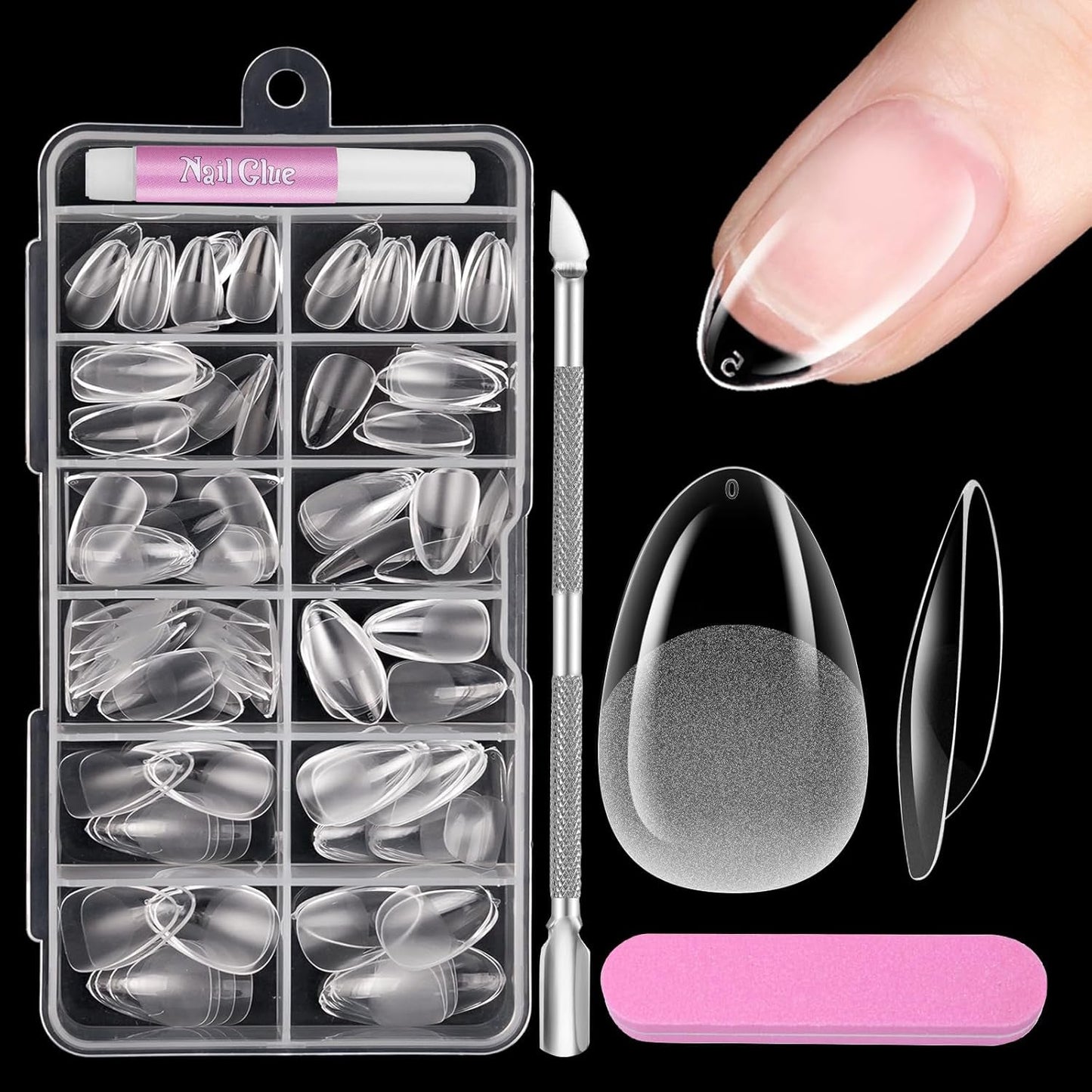 Volledige dekking korte nagels 120 stuks 12 maten Korte nageltips voor gelnagels Lijm op kunstnagels Lijm op nagelvijlset Nagelpolijstmachine Nagelriemschuiver