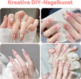 3D Nagelbedels, Nail Art Charms Schleifen, Blumen en Perlen, Nagel Charms Aus Harz, Nageldekorations Sets, DIY Charms Nägel, Nagelanhänger