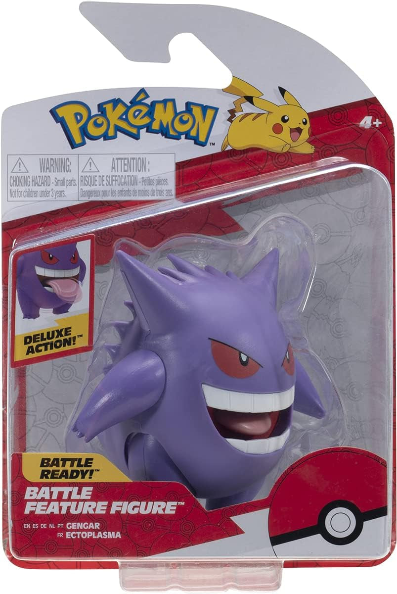 Pokémon PKW0359 - Battle Feature Figure - Gengar officieel beweegbaar figuur 11,5 cm Actiefiguren Naty Shop