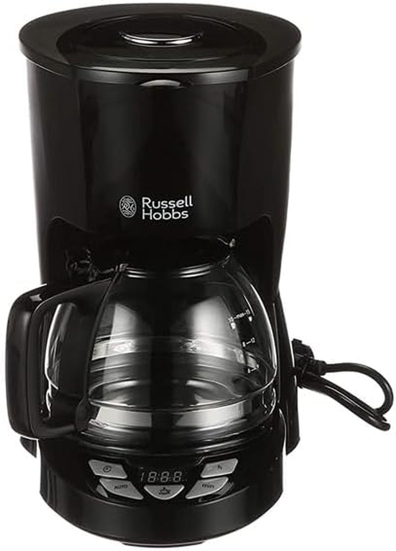 Russell Hobbs koffiezetapparaat [digitale timer, douchekop voor optimale extractie en aroma] Textures+ (1 tot 12 kopjes, glazen karaf van 1,25 liter, warmhoudplaat, antidruppelsysteem) Filterkoffiezetapparaat 22620-56