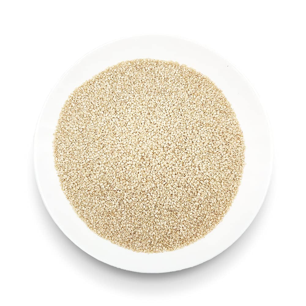 Biologische sesamzaadjes 3kg, rauwe biologische oliezaden, witte sesam, natuurlijk gepeld, ongebrand, bron van calcium en ijzer, voordeelpakket