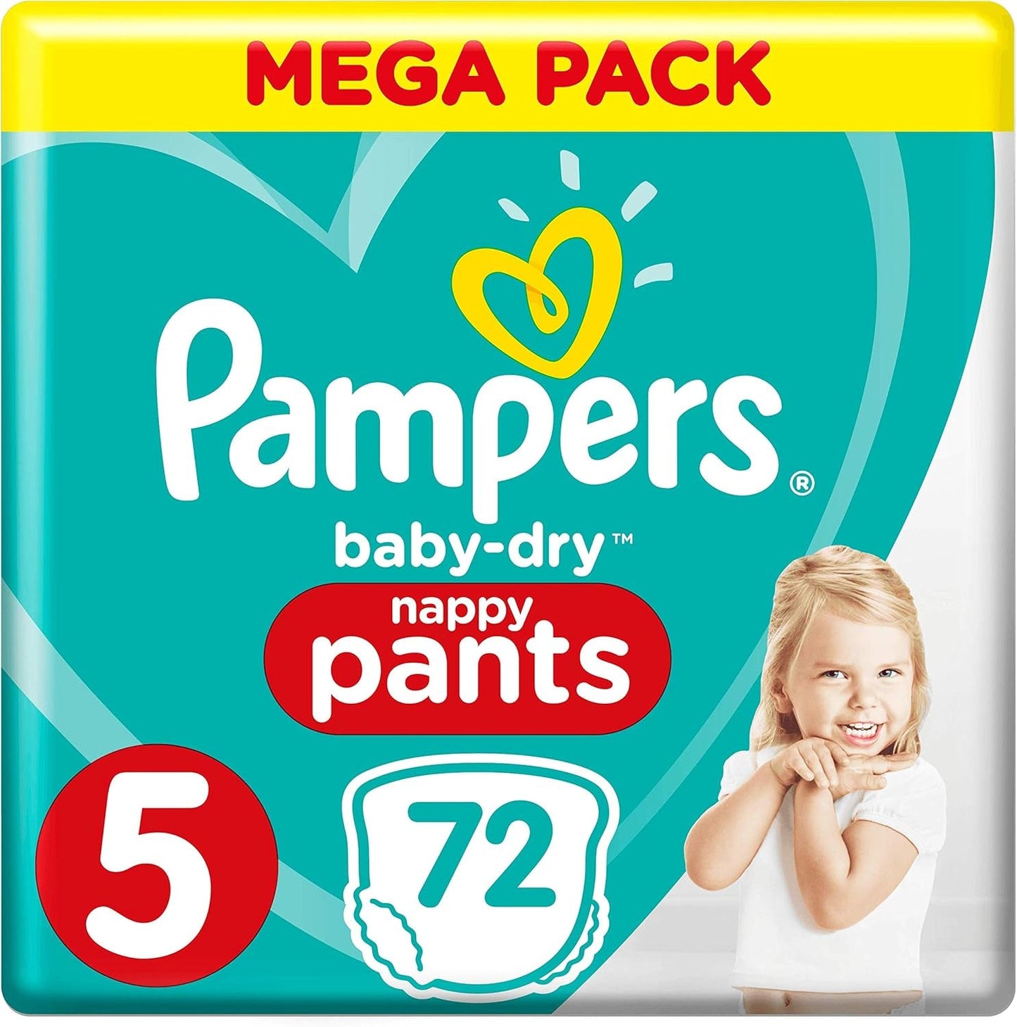 Pampers Baby-Dry luiers, maat 8, 43 luiers, vanaf 19 kg, Jumbo+ pak