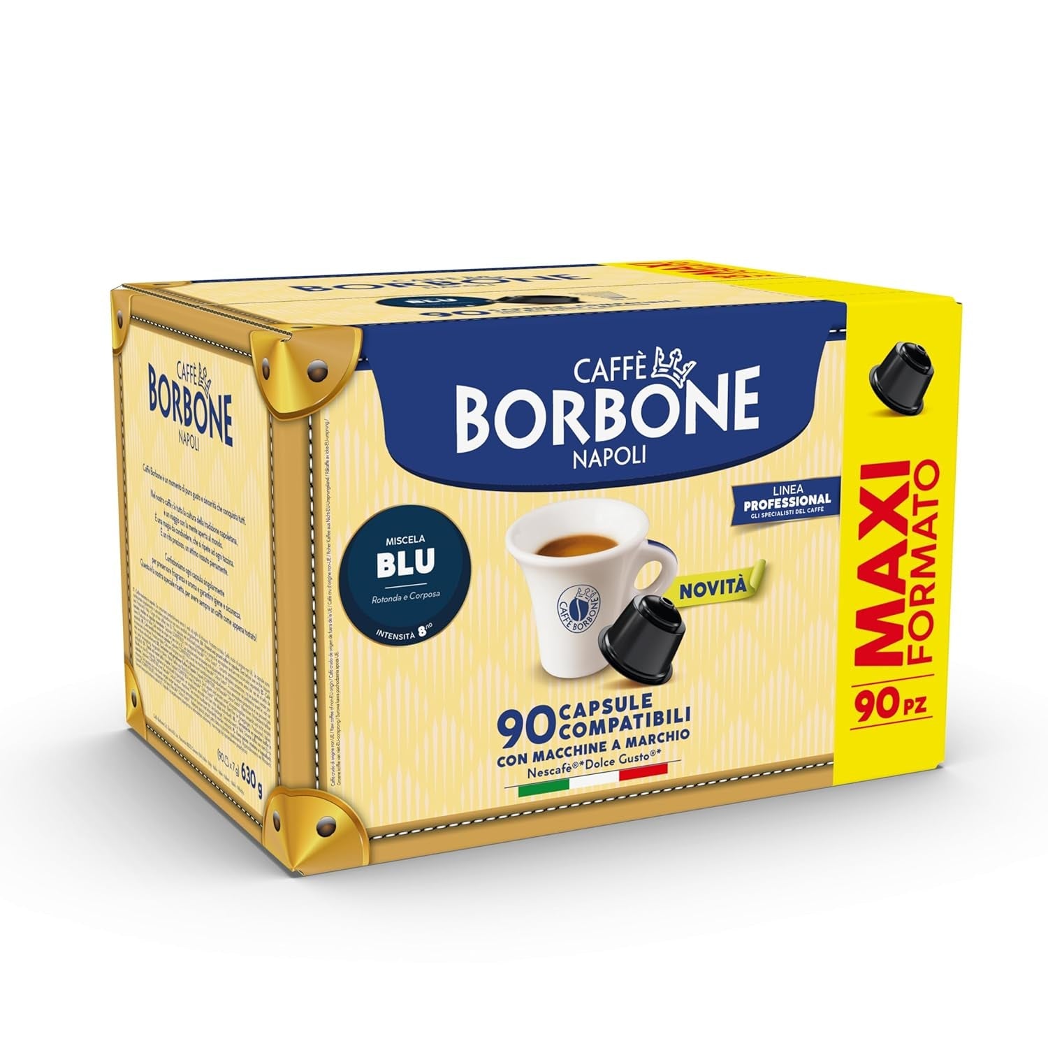 Caffè Borbone Blue Kaffeemischung - 90 Kapseln - Compatibel met Kaffeemaschinen der Marke Nescafè®* Dolce Gusto®*