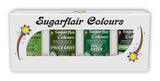Sugarflair Pasta kleurstof, groen, set van 4, kleurstof voor pasta, fondant, marsepein, suikerpasta, botercrème en meer: ​​Ilex groen, lentegroen, sparrengroen, feestgroen - set van 4