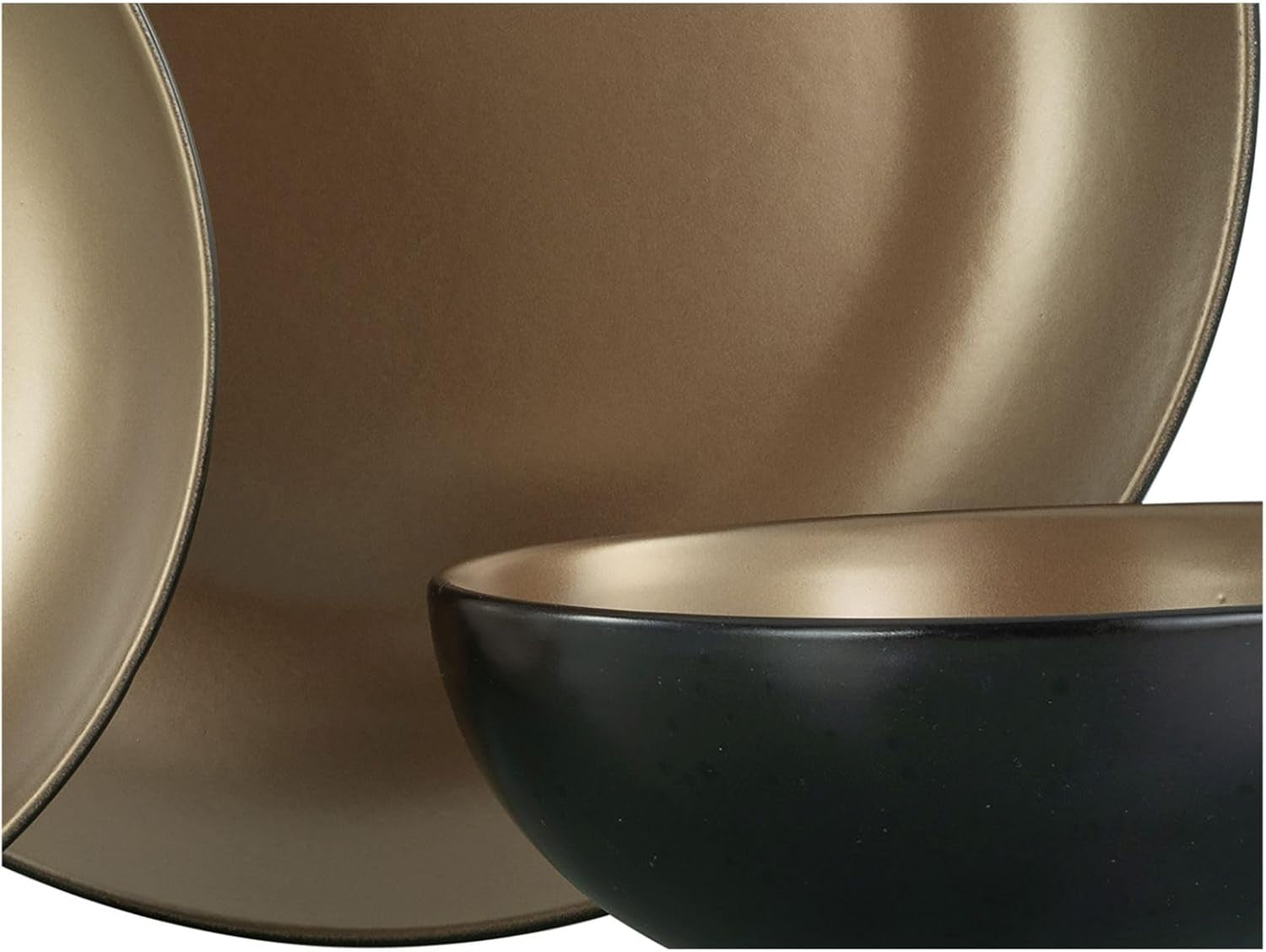 CreaTable, 23598, GLAMOR-serie - Goud, 16-delige serviesset, porseleinen combinatieservies, vaatwasmachine- en magnetronbestendig, kwaliteitsproductie