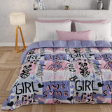 PETTI Artigiani Italiani - Winterquilt, Winterquilt, Eenvoudige quilt, Dubbelzijdig, Monokleur en digitaal printen, 100% hypoallergene microvezel, Made in Italy Quilts en quilts Naty Shop Girlcool 160 X 190 Cm