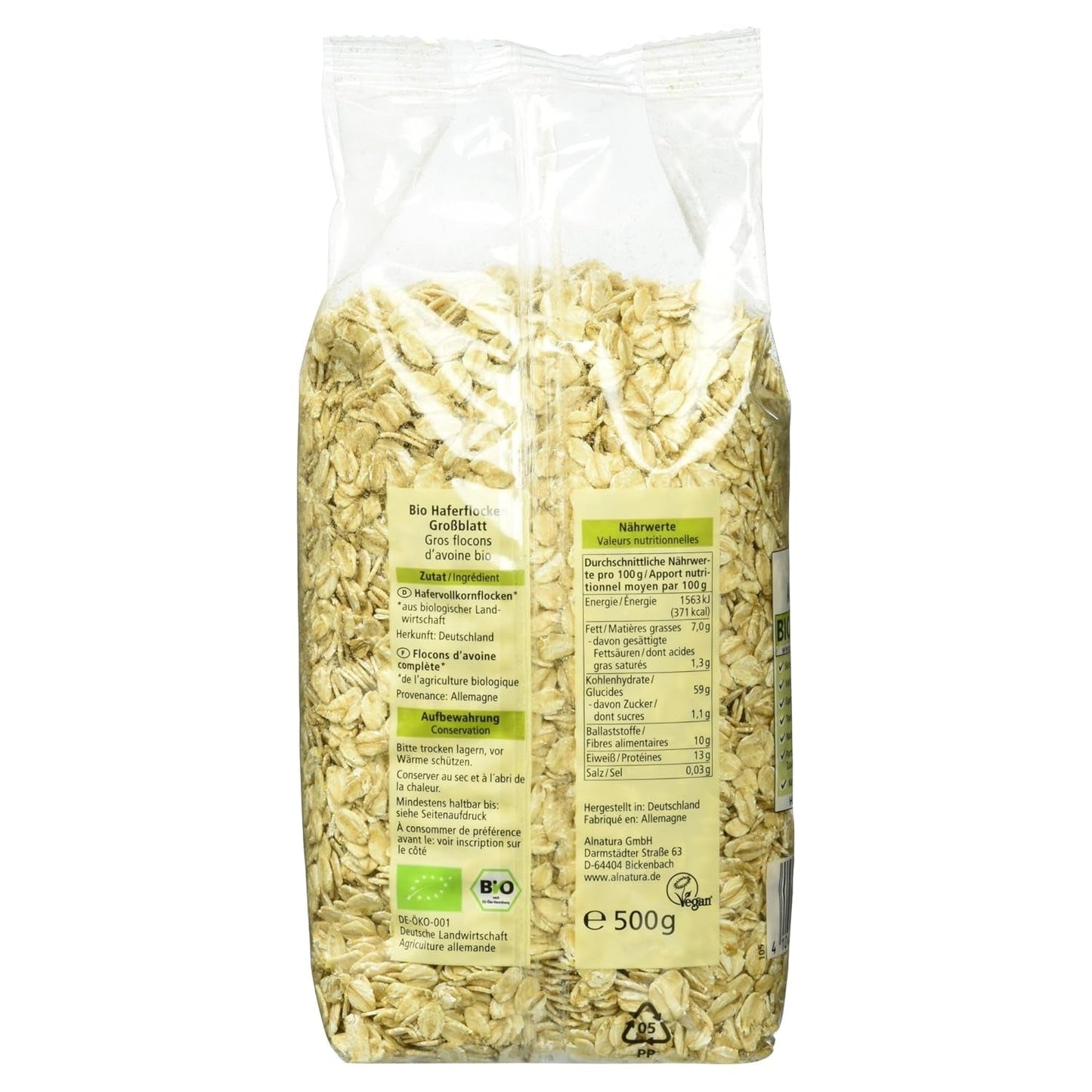 Grote biologische havermout, 500g