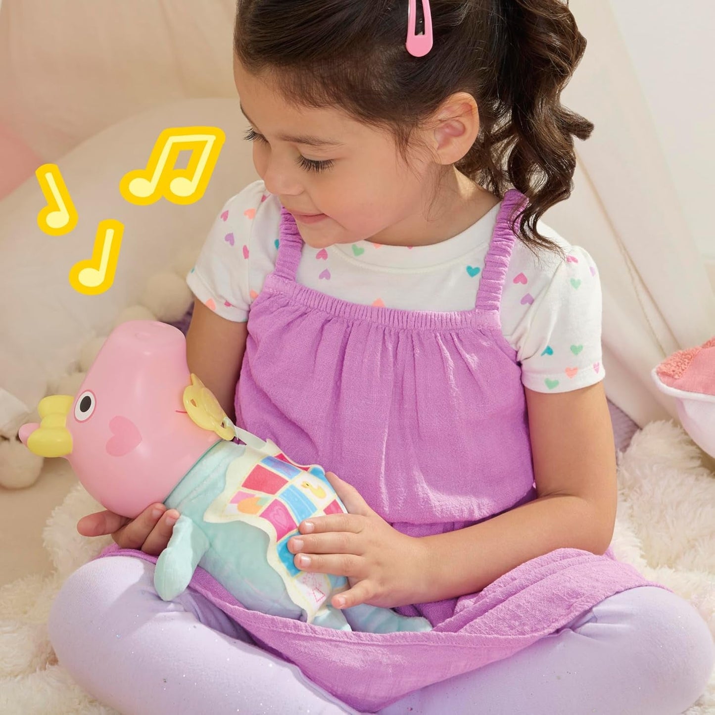 Peppa Pig 28 cm Evie interactieve pop met 20 geluiden en vele functies, speelgoedset voor kinderen vanaf 3 jaar