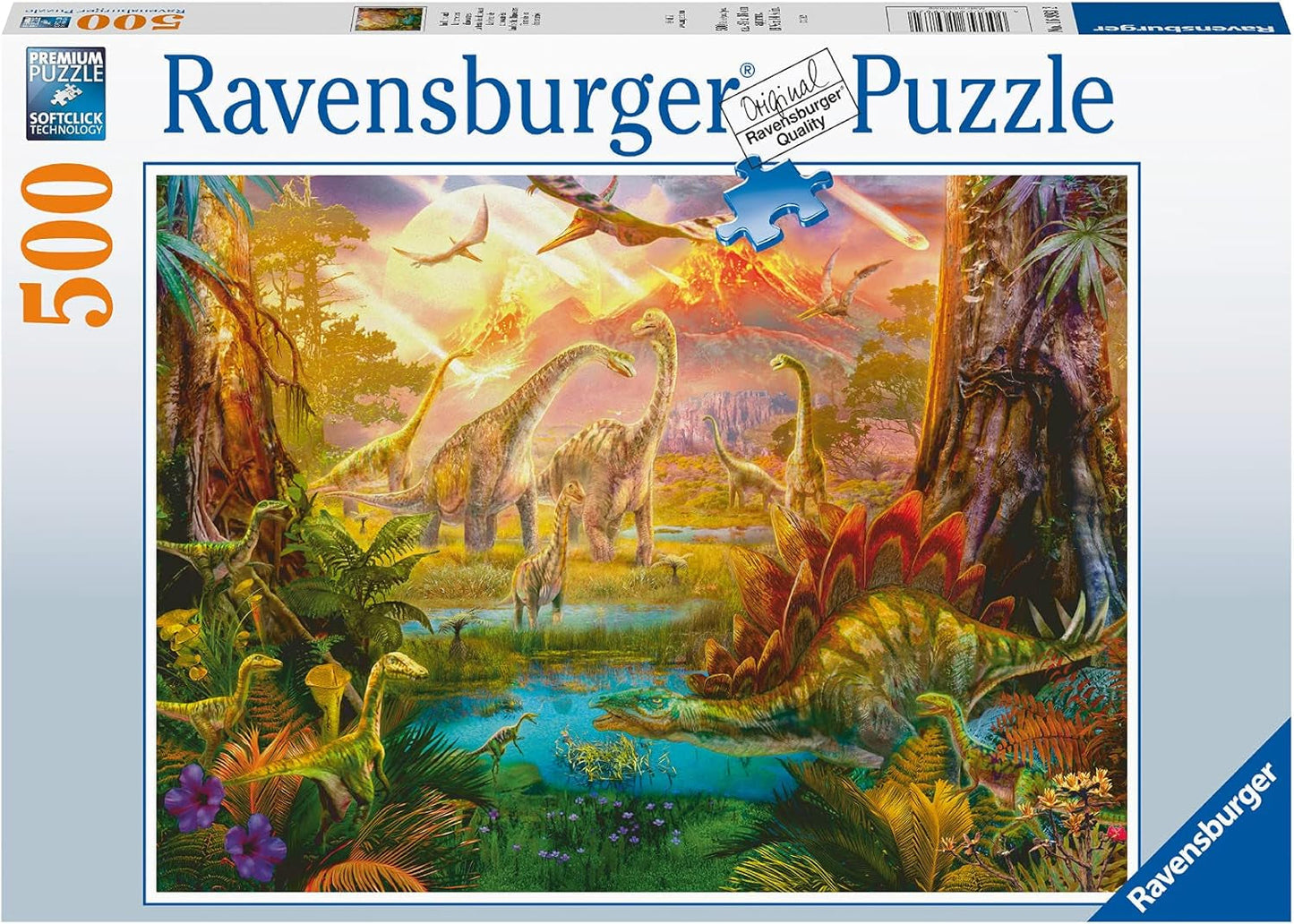 Ravensburger Puzzel 16983 - Dinoland - Legpuzzel van 500 stukjes voor volwassenen en kinderen vanaf 10 jaar, dinosauruspuzzel Puzzel Naty Shop