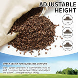 LOFE Biologisch Boekweit Slaapkussen 14" X 20" Verstelbaar Ademend Koele Slaap Cervicale Ondersteuning voor Rug- en Zijslapers (Tartaire Boekweitrompen) Naty Shop Standaard Kussens