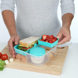 Bento Box TO GO lunchboxsysteem met vakken | Lunchbox van 1,25 L met yoghurt-/fruitcontainer | voor kinderen en volwassenen l | BPA-vrij Minty Teal [21685-8T], mintgroen Naty Shop voedselbewaardozen