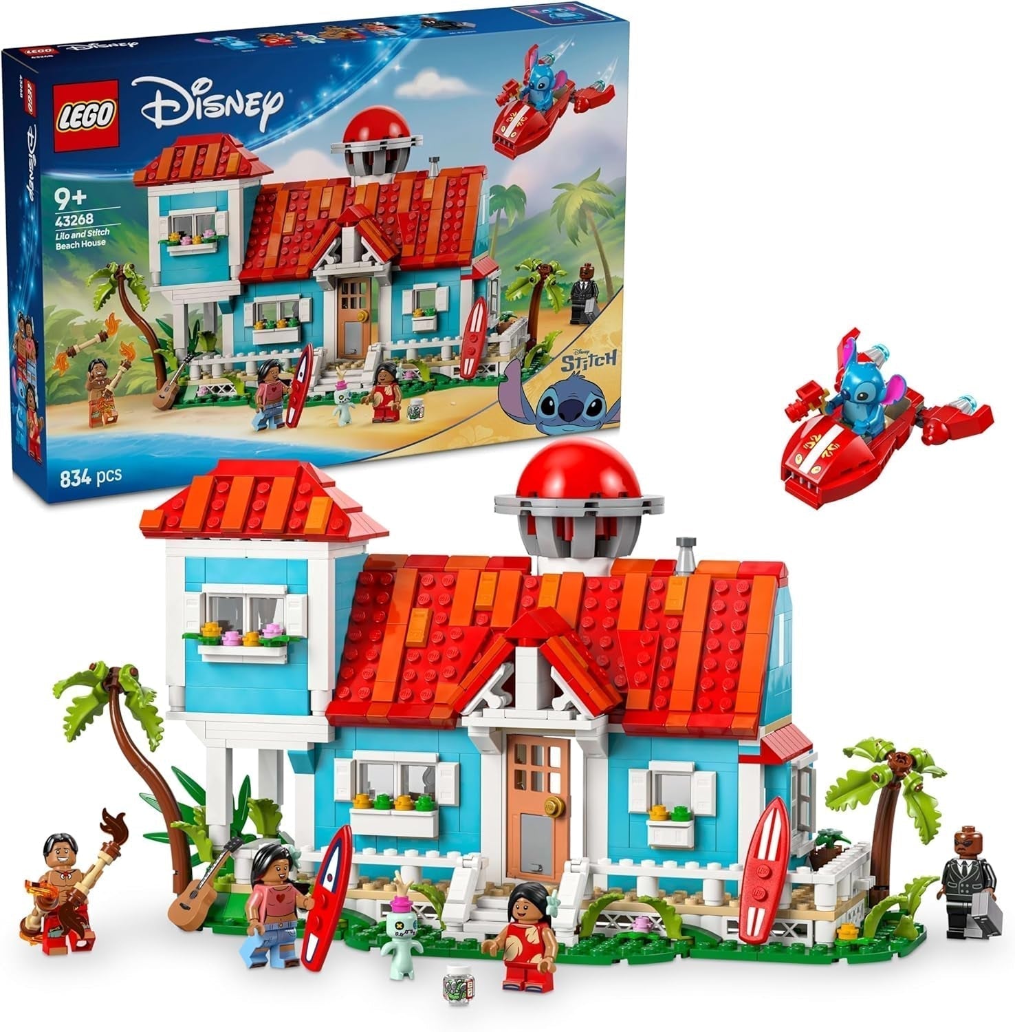 LEGO Ç€ Disney Strandhuis "Lilo and Stitch" - Bouwspeelgoed met 6 kamers, observatorium, ruimteschip en 5 minifiguren - Verjaardagscadeau voor meisjes en jongens vanaf 9 jaar en fans 43268 Bouwsets Beuche in LEGO-Store Standaardtitel