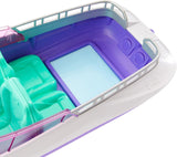 Barbie HHG60 - Zeemeermin-motorboot met 2 poppen (blond/brunette) en diverse accessoires, speelgoed voor kinderen vanaf 3 jaar