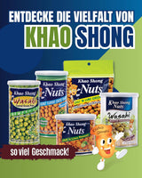 Khao Shong Gebakken groene erwten met wasabi, knapperige erwten in een pittig beslag, een vetarm alternatief voor noten, medium pikant, 1 blik van 140 g | 140 g (1 pakje)