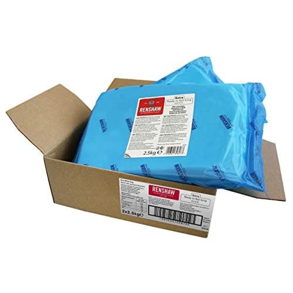 Extra Fondant Wit 5 kg - Extra elastische fondant met vanillesmaak, perfect voor het bekleden van taarten - Wit - 5 kg Suikerpasta Naty Shop Standaard Titel