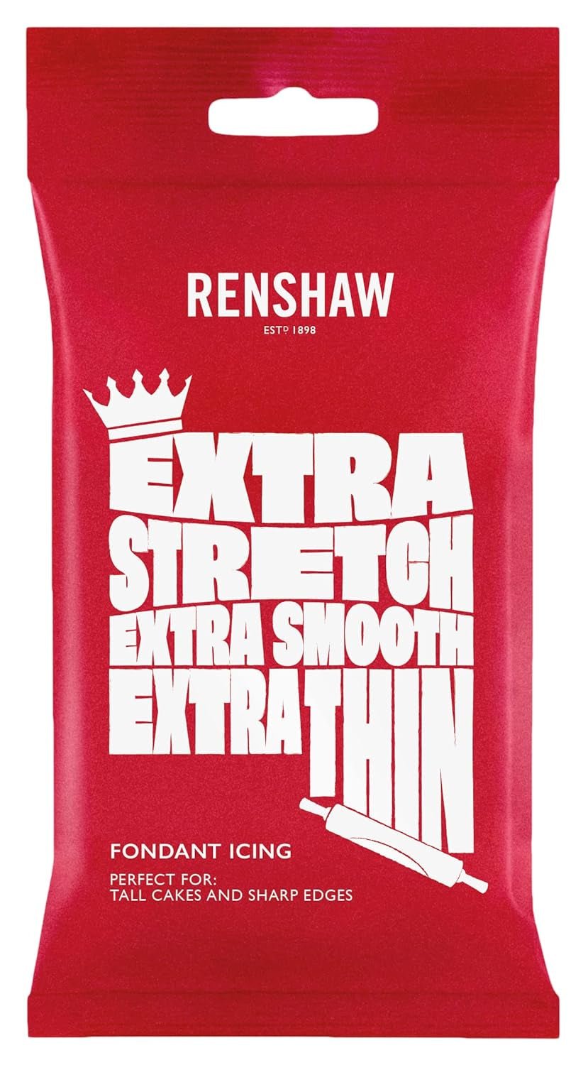 Extra Fondant Rood 1kg - Extra elastische fondant met vanillesmaak, perfect voor het bekleden van taarten - Rood - 1 kg Naty Shop suikerpasta 1 Kg (pak van 1) Vanille