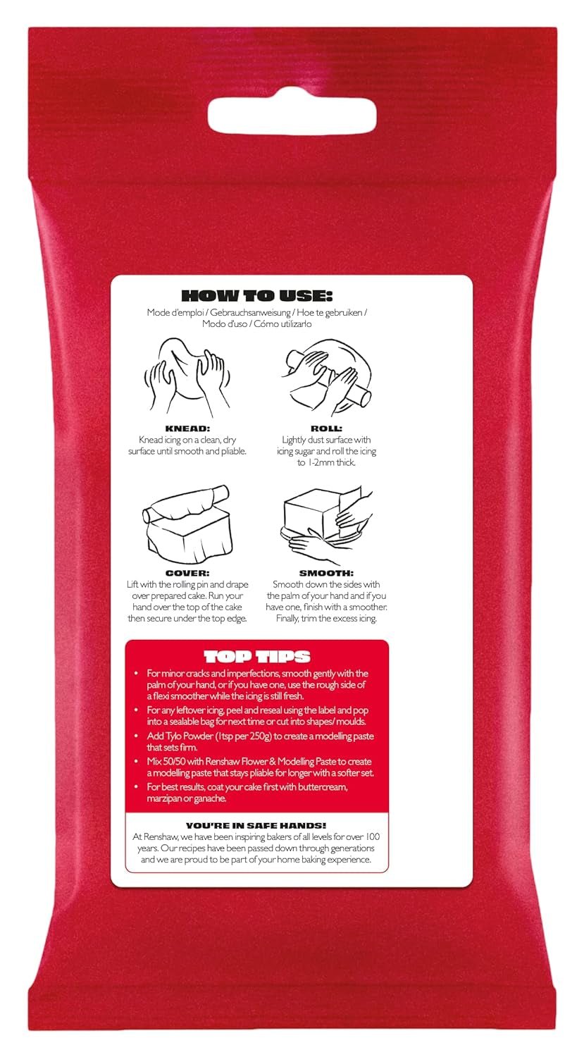 Extra Fondant Rood 1kg - Extra elastische fondant met vanillesmaak, perfect voor het bekleden van taarten - Rood - 1 kg Suikerpasta Naty Shop
