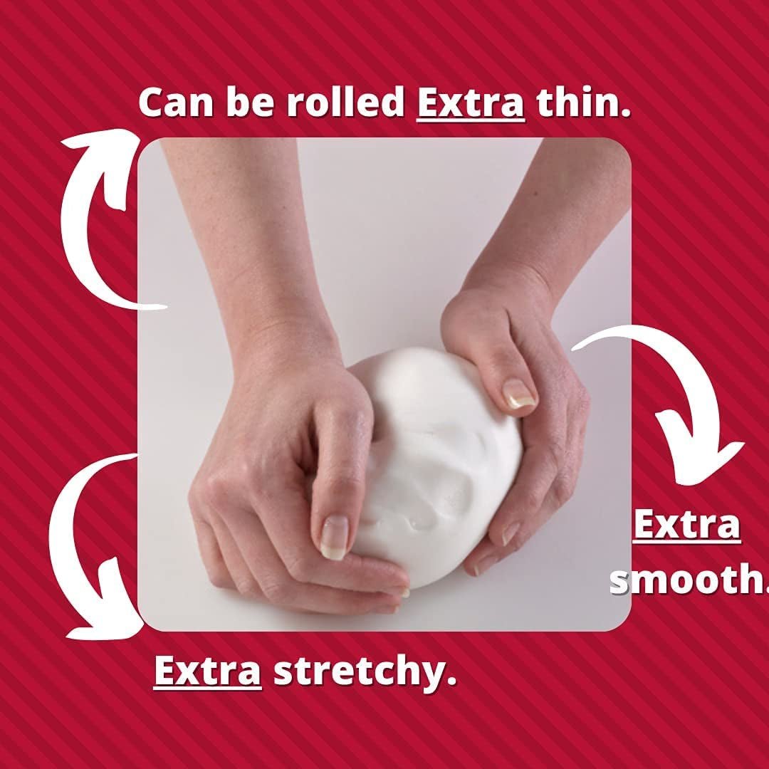 Extra Fondant Rood 1kg - Extra elastische fondant met vanillesmaak, perfect voor het bekleden van taarten - Rood - 1 kg Suikerpasta Naty Shop