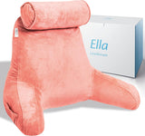 Ella Leeskussen voor bed en bank met afneembare nekrol - Rugkussen voor bed - Memory Foam Leeskussen met armleuningen, Ideaal om te lezen, TV te kijken, te ontspannen of als rugsteun - Grijs