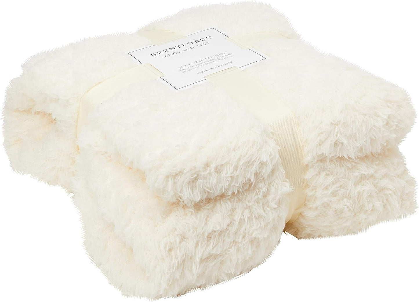 Brentford's Teddy Fleece Deken Grote Beddeken Pluche Superzacht Warm Slaapbank Sprei Zwart - 150 X 200 Cm Bedden en Dekens Besuche den Brentfords-Store Crème 200 X 240 Cm